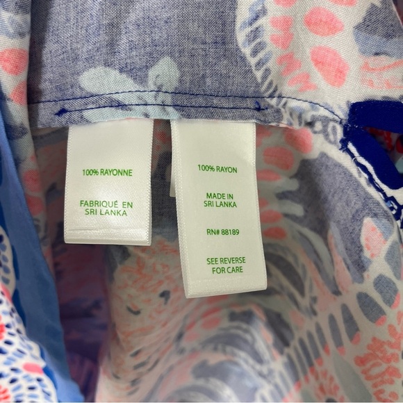 Lilly Pulitzer Luna Bay Tunic Borealis Blue Swim On Over Size Medium - Picture 6 of 8